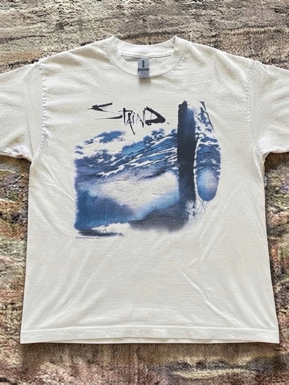 Strand Graphic Tee - White with Blue Print